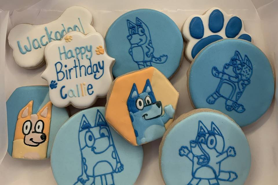 Bluey birthday cookies