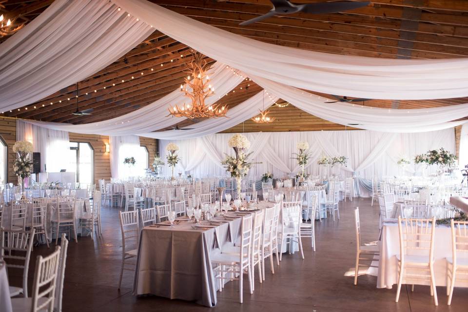 Reception area with draping