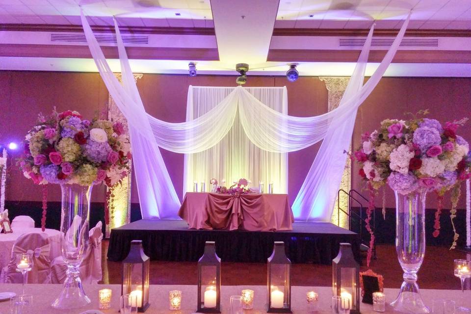 A Sweetheart Table and Backdrop