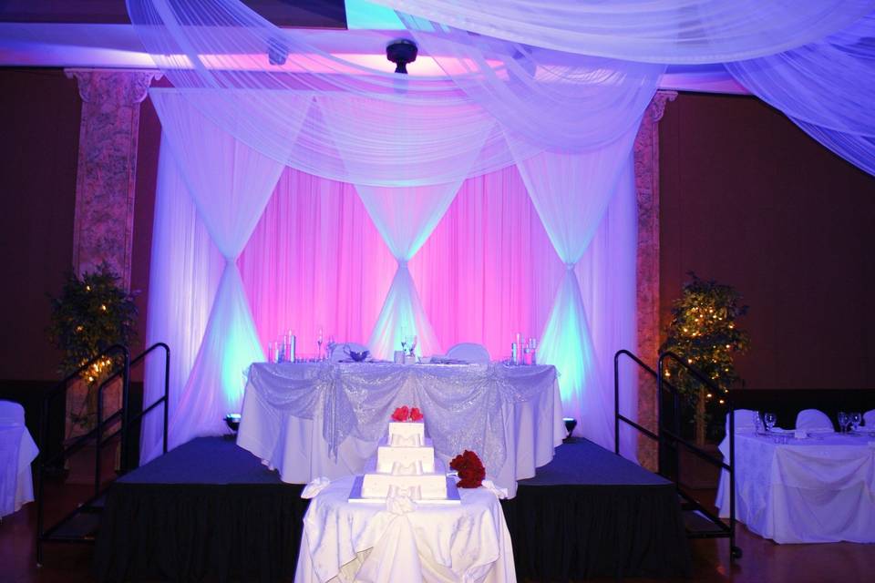 A Sweetheart Table and Backdrop