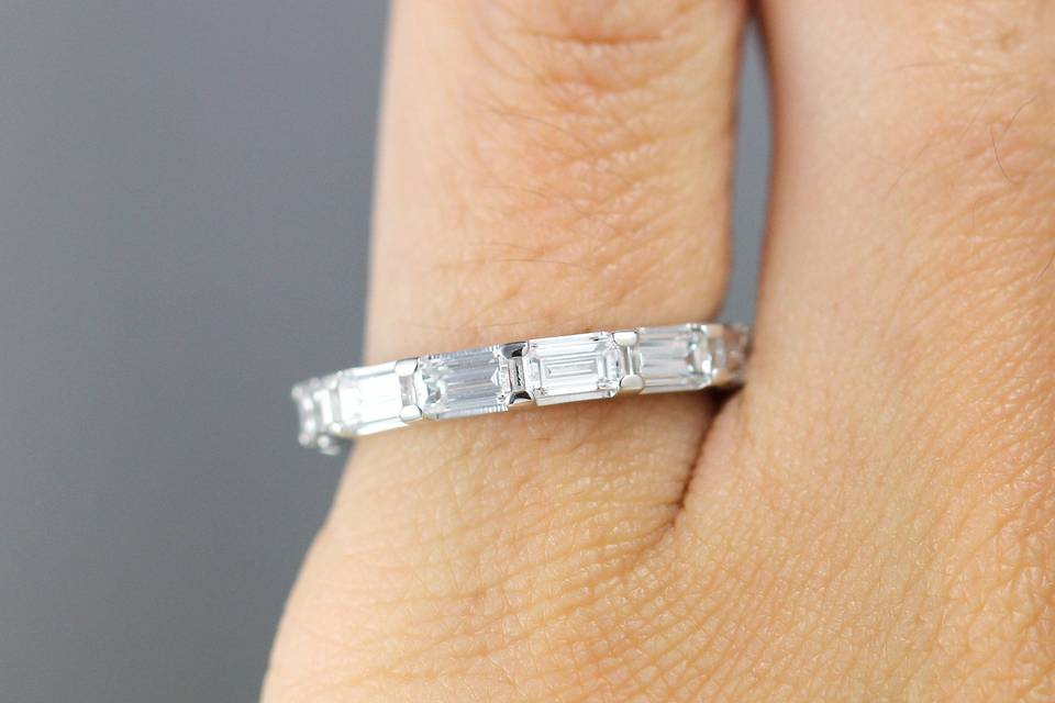 Emerald Cut Wedding band