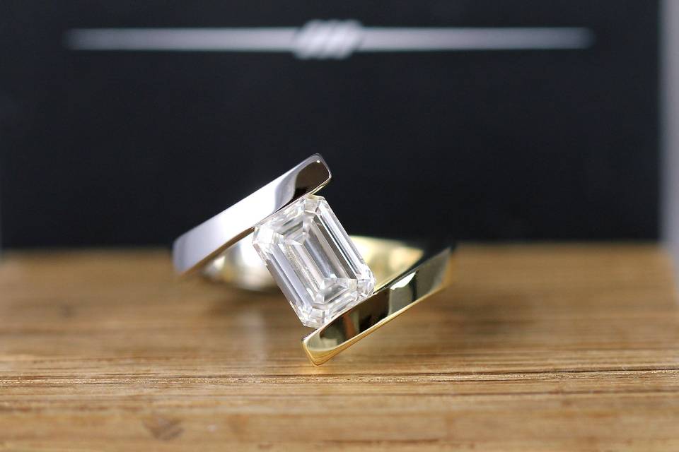 Emerald Cut Wedding band