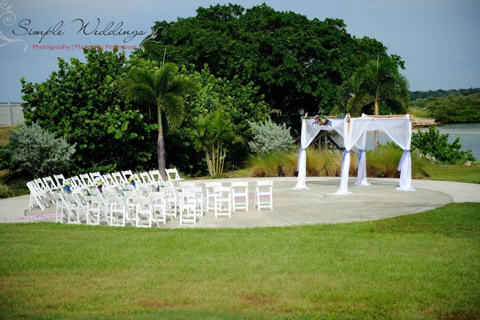 Outdoor wedding setup