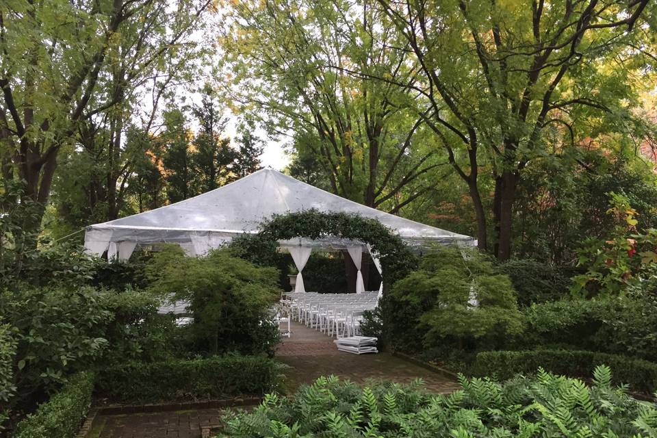 Ceremony tent at Lace House