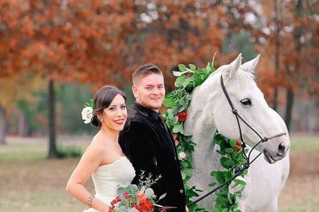 Couple with horse