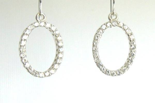 Our new favorite bling!
Materials:  CZ accented
sterling silver findings
Size:  1