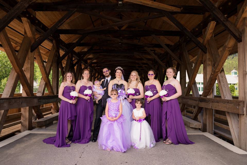 Covered bridge wedding