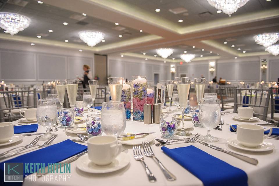 Table with candle centerpiece