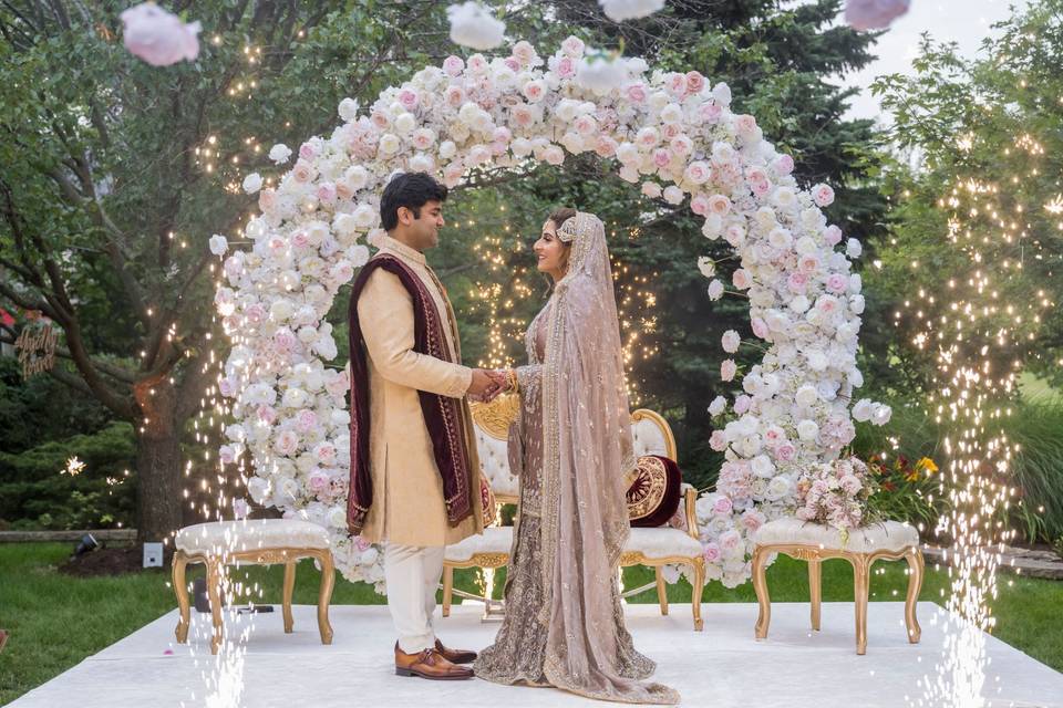 Outdoor floral arch