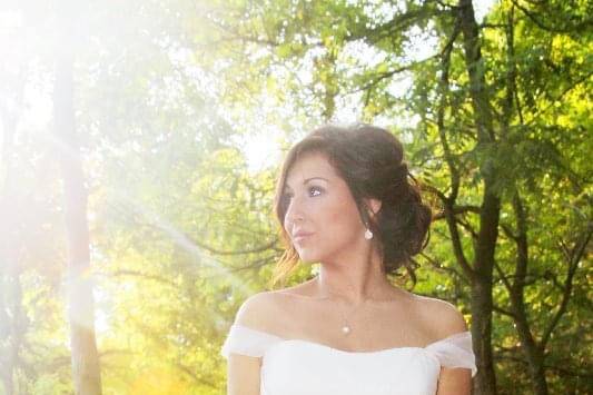 Bride in sunlight