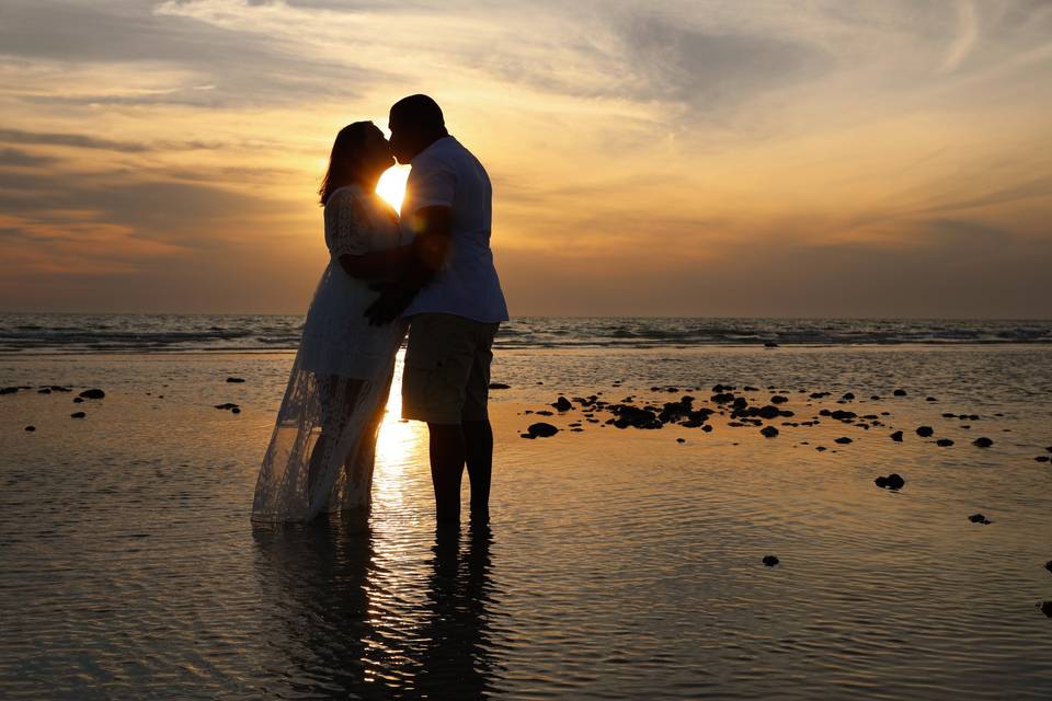 Beach Sunset Couple