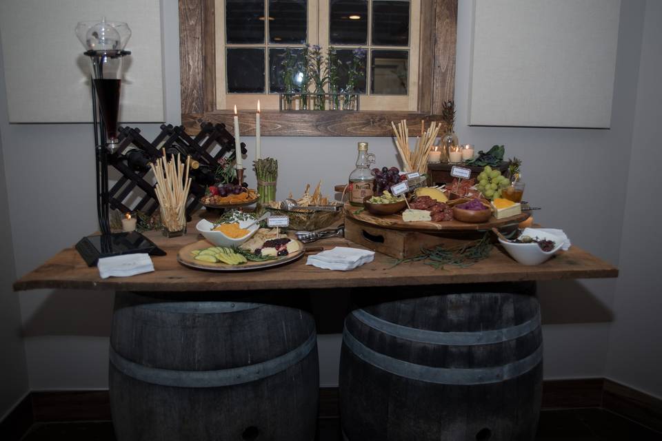 Dining table setup with barrel chair