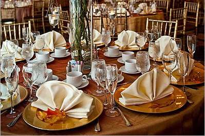 Table setup with centerpiece