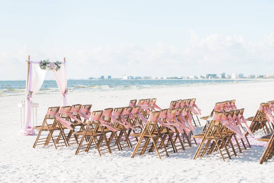 Beach wedding ceremony