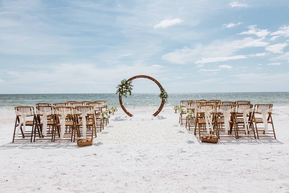Beach wedding boho ceremony