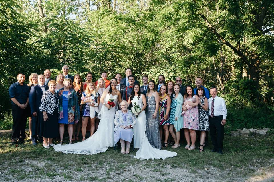 Newlyweds and their guests