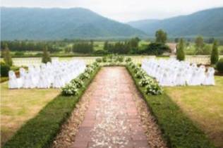 Outdoor wedding ceremony area