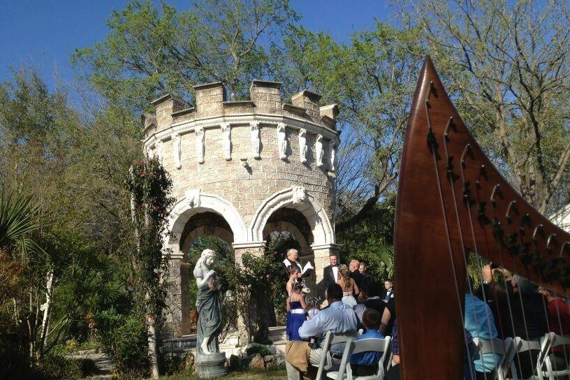 Minister Larry Todd at the amazing venue, Dunvegan Keep, in Austin, TX