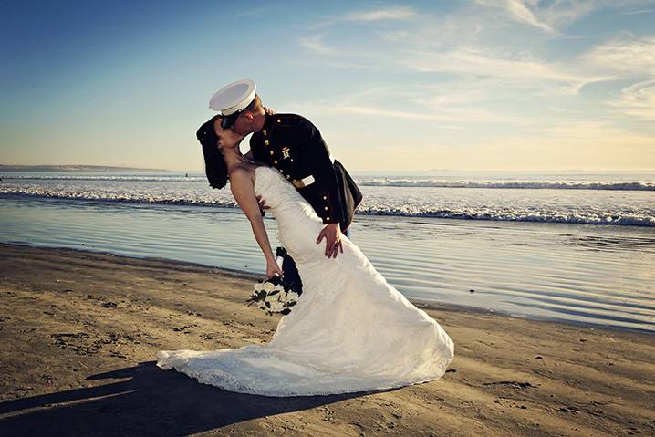 Marine Corp Beach Wedding