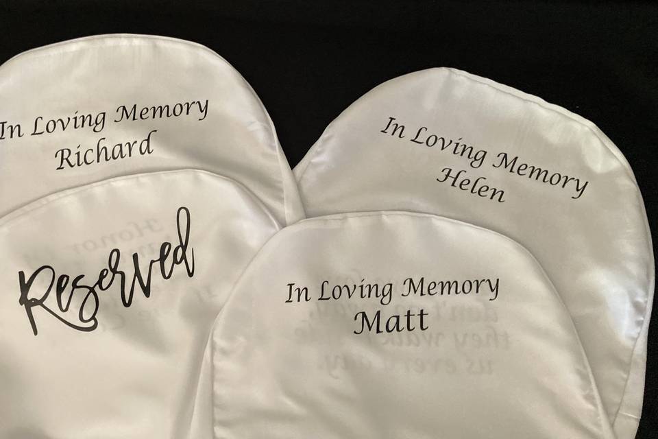 Personalized Chair Coverings