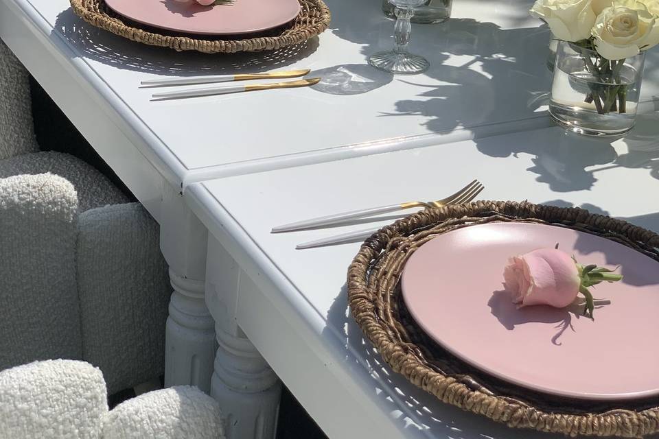 Tablescape in blush tones