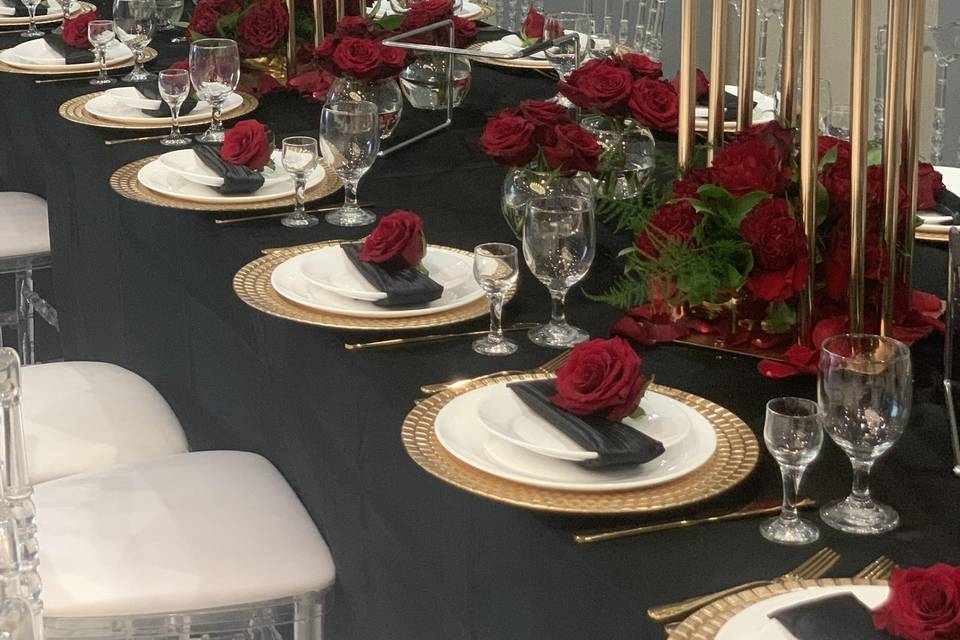 Red and gold reception