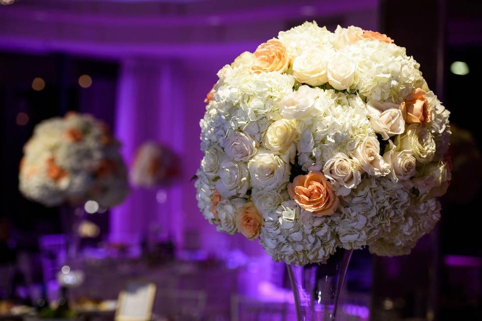 Tall Centerpiece - all rose and hydrangea