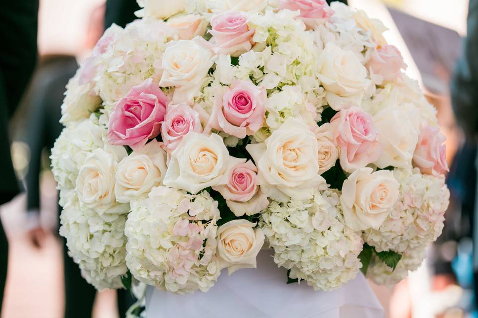 Blush and Pink Centerpieces