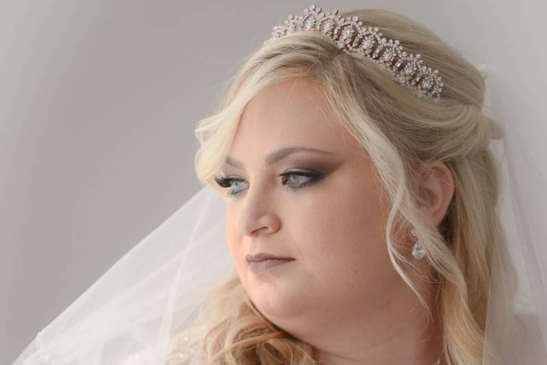 Window bridal portrait