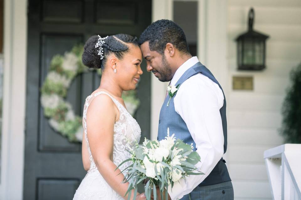 Bride & Groom WoodeFront Porch