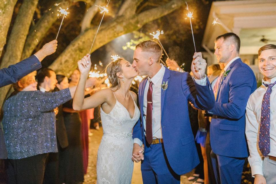 Couple Sparkler Send Off