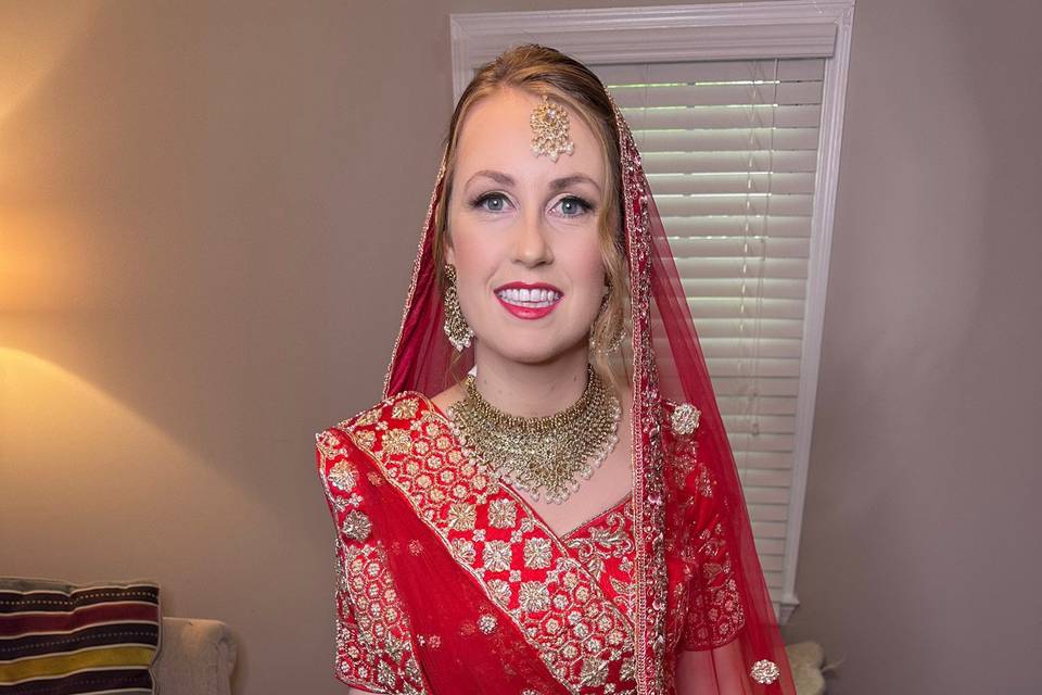 American bride in indian