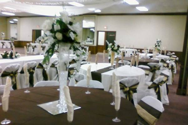 Table setup with centerpiece