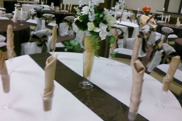 Table setup with centerpiece