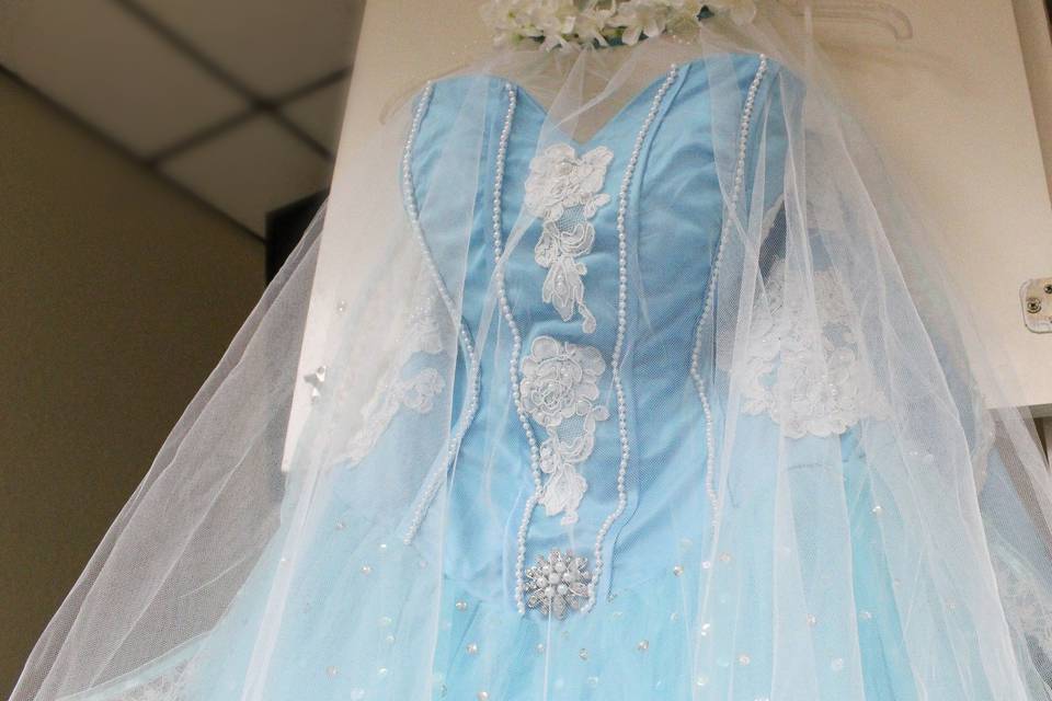 The Unique Blue Brides Dress
