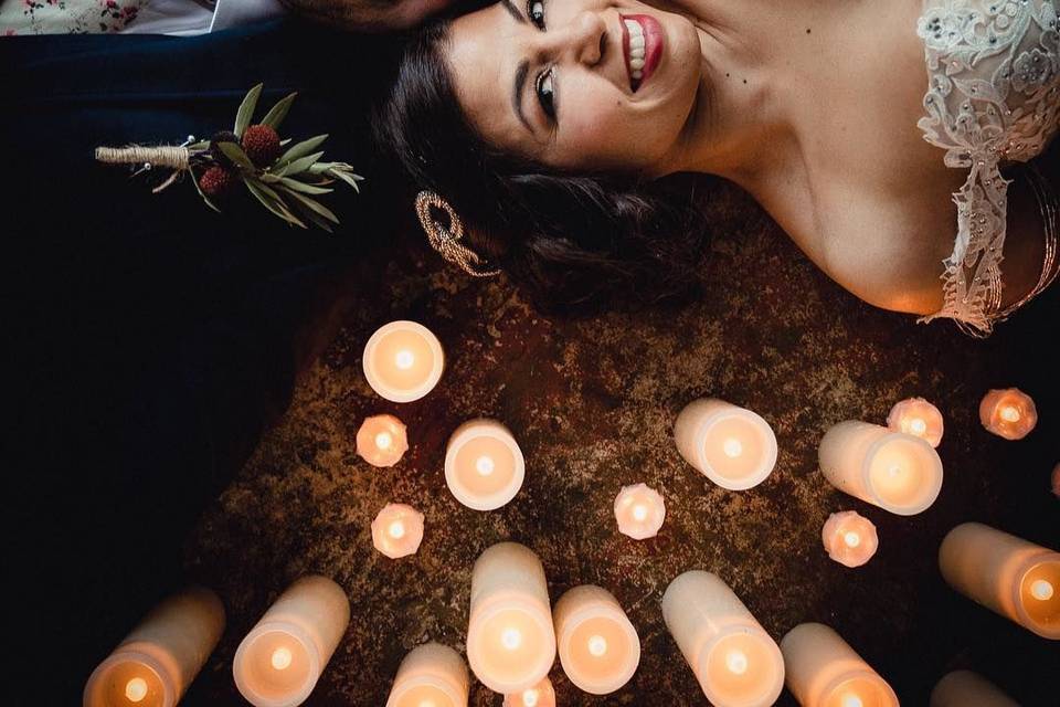 Surrounded by candles