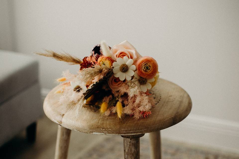 Bouquet on table