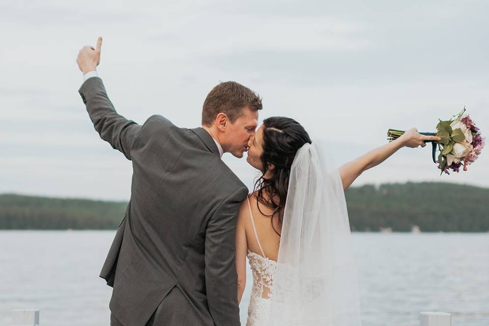 Celebrating by the lake