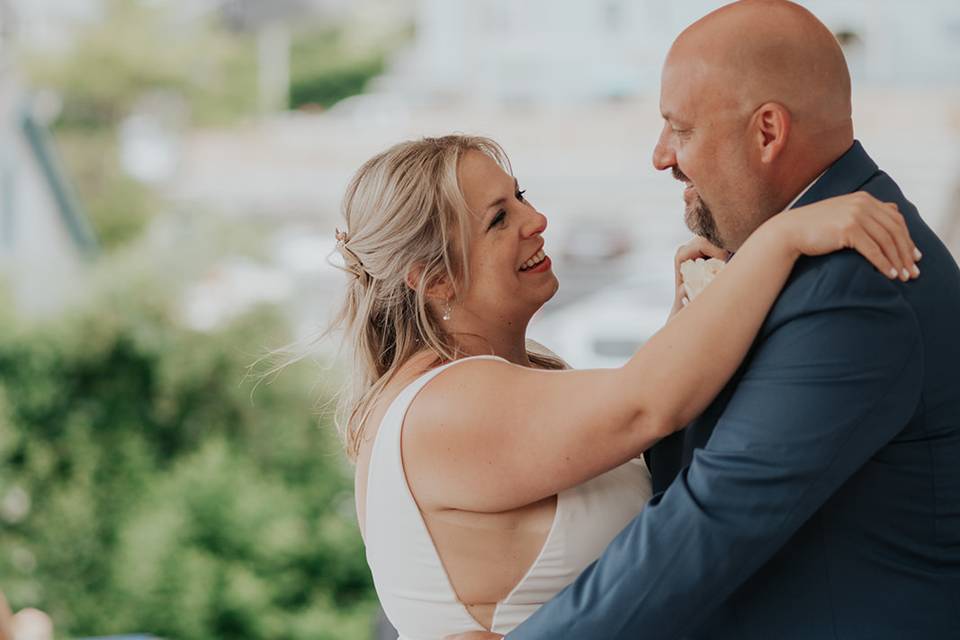 Bride and Groom Dancing