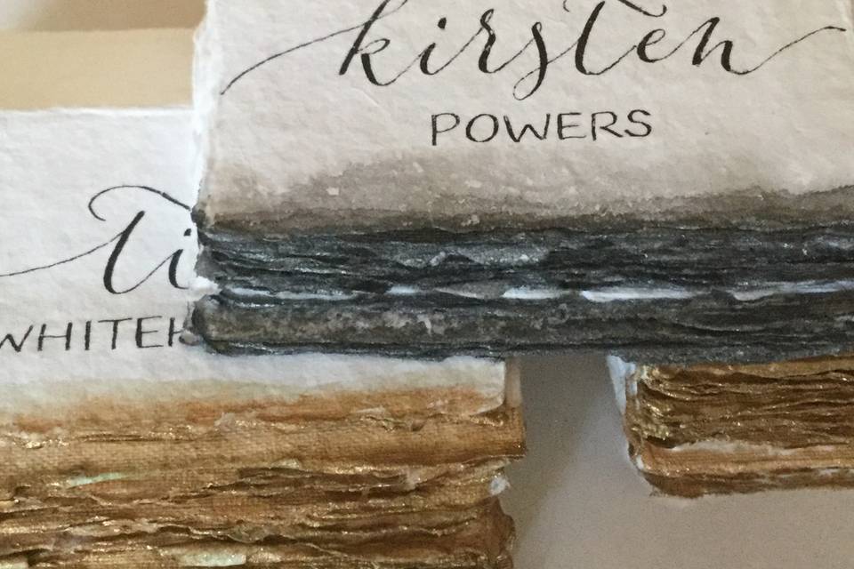 Handmade paper placecards