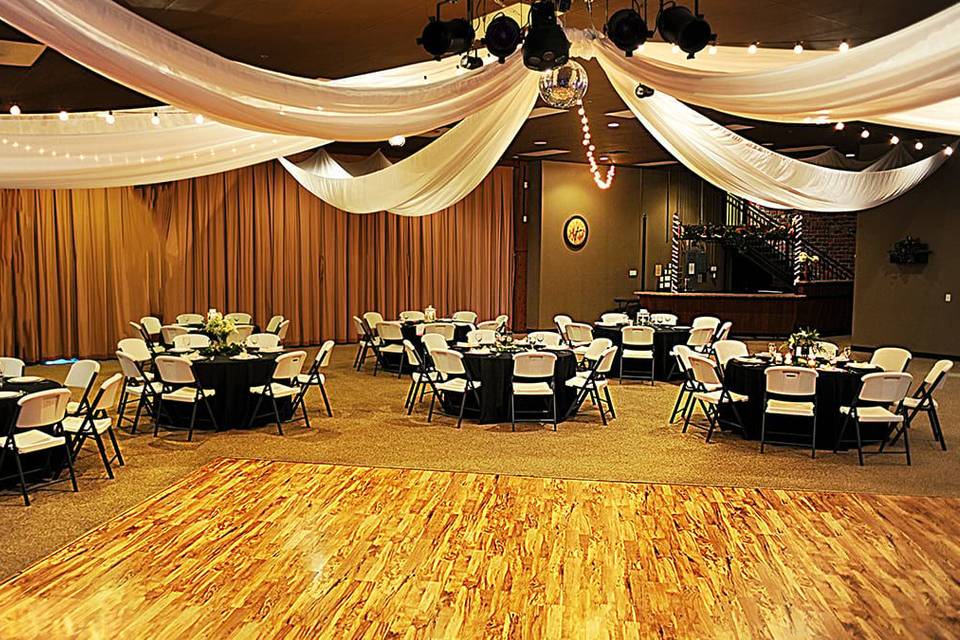 Reception tables and dance floor