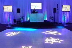 Luminous dj booth setup