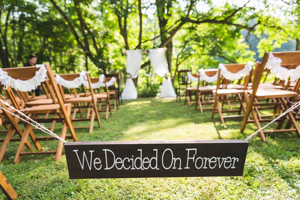 outdoor wedding ceremony area