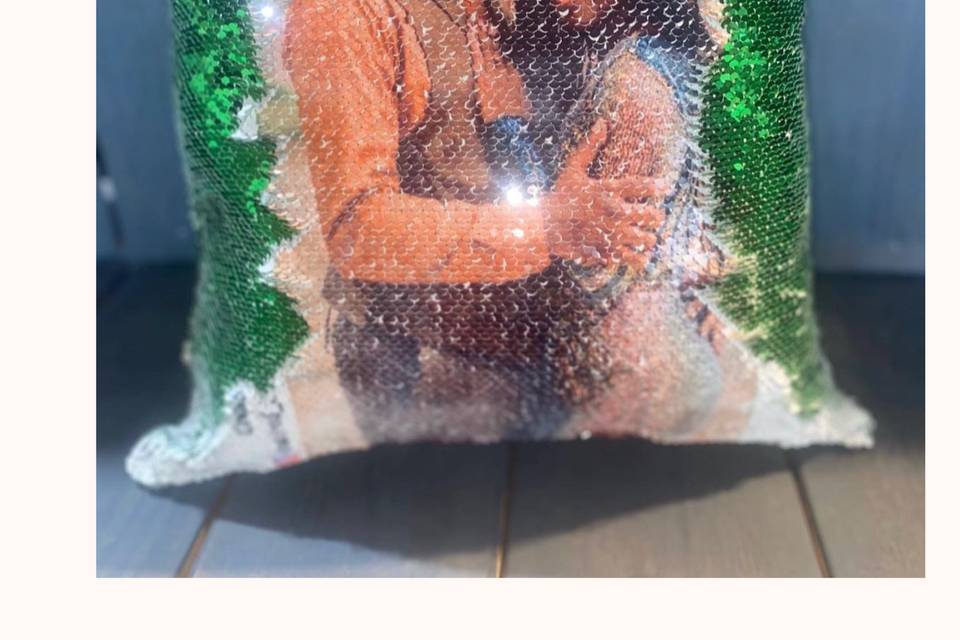 Engagement Photo on pillow