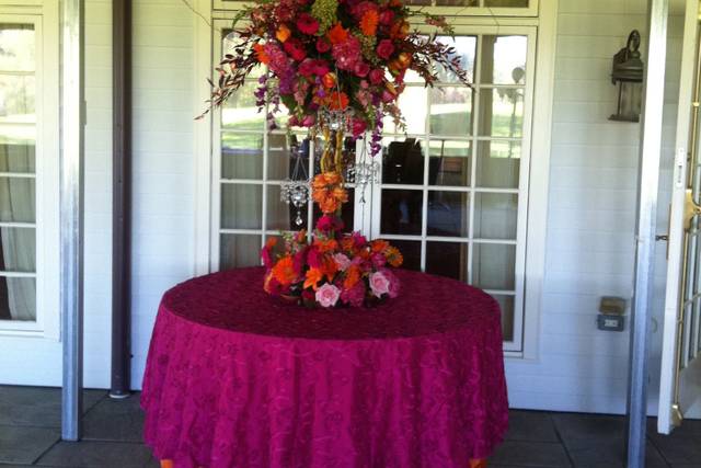 Raised floral centerpiece