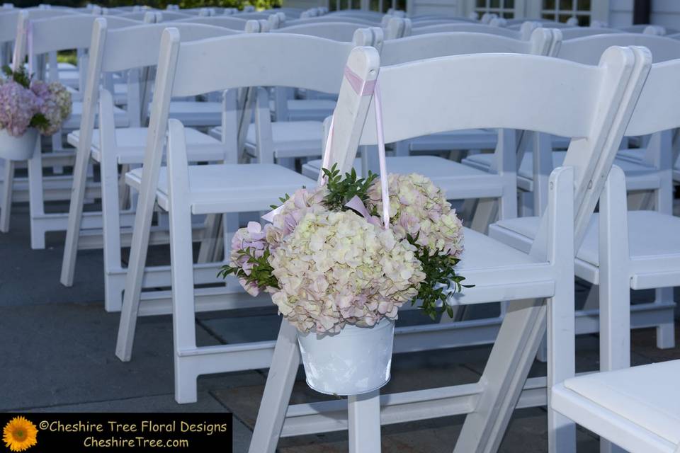 Floral aisle seat decor