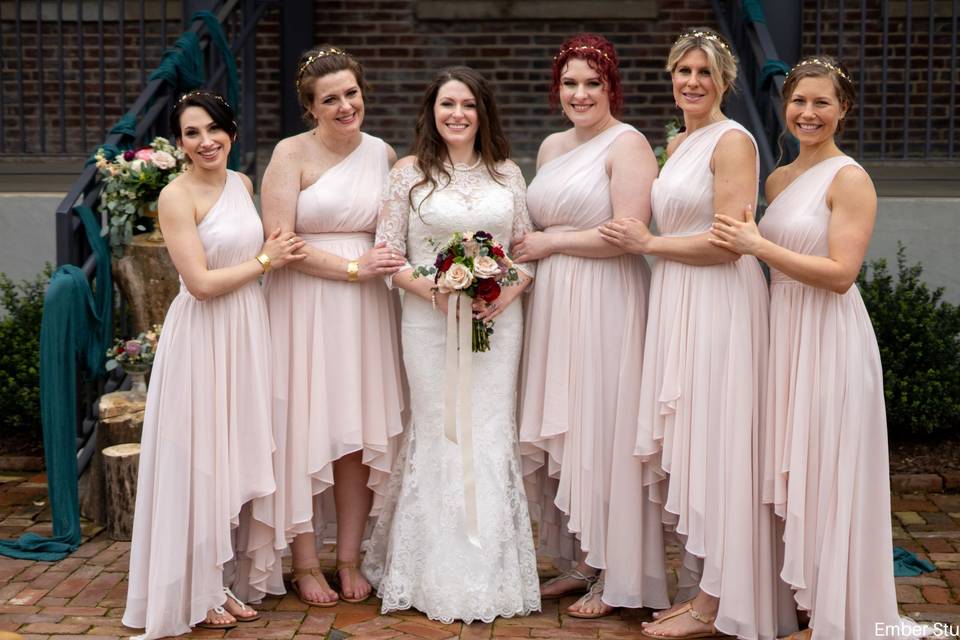 Blush bridemaids dresses