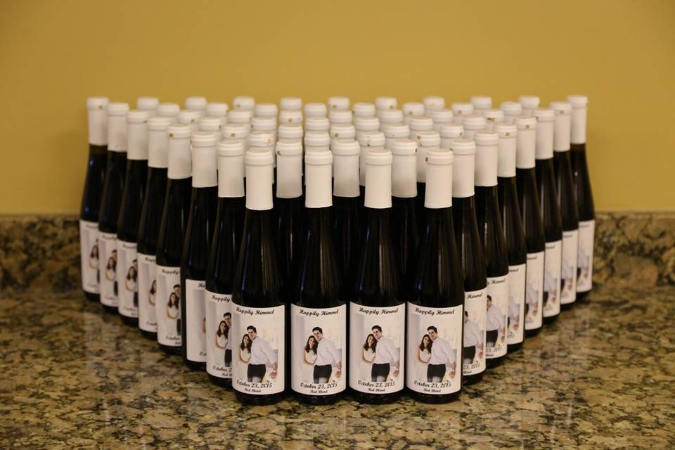 Custom Wine Bottle Favors by Your Own Winery