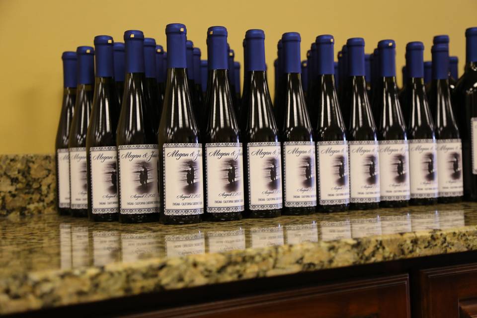 Custom Wine Bottle Favors by Your Own Winery