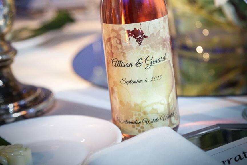 Custom Wine Bottle Favors by Your Own Winery